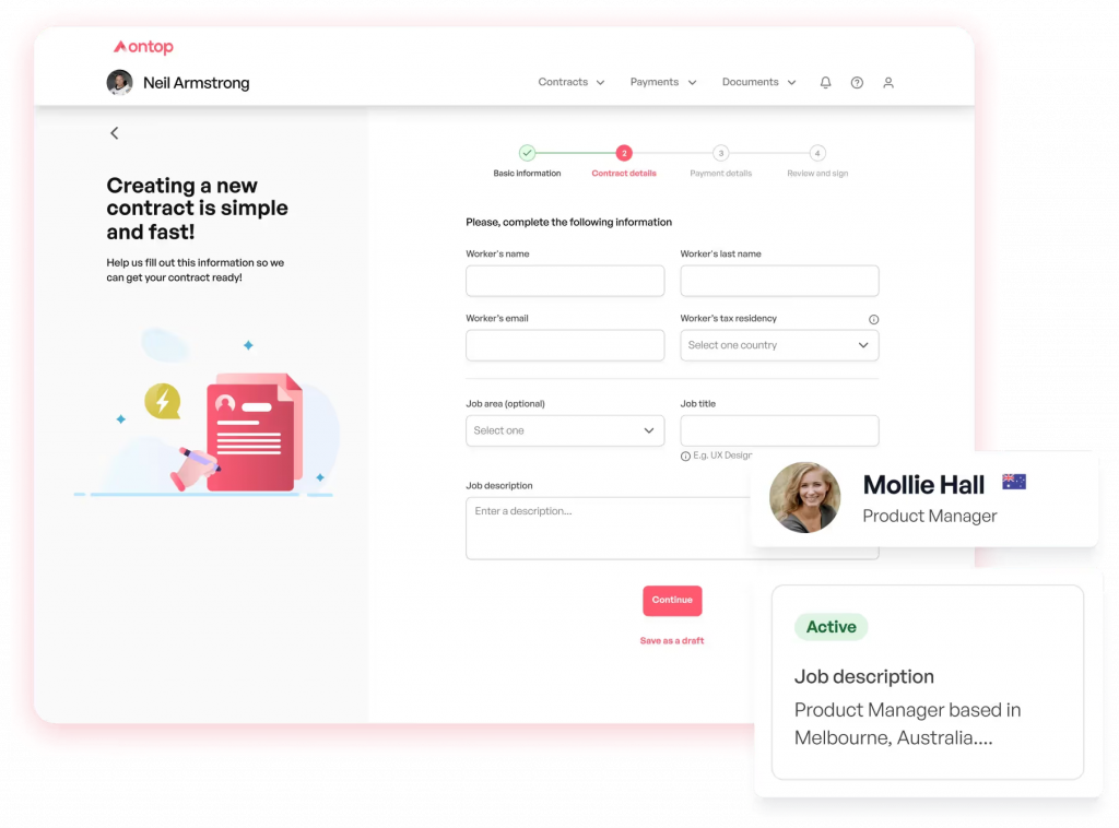 Ontop contract creation