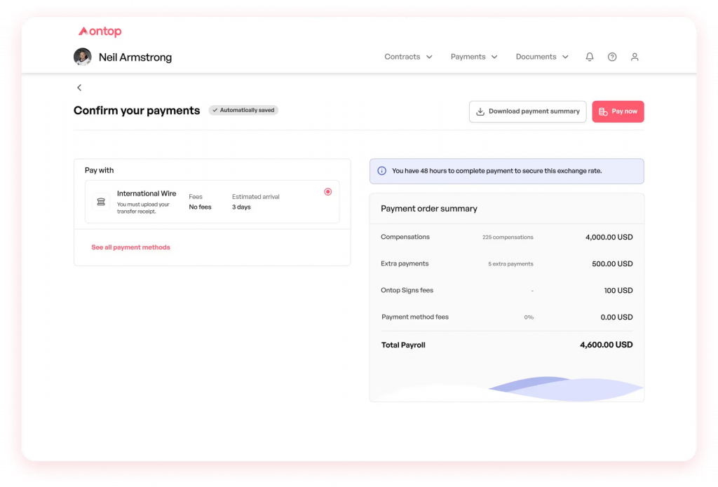 Ontop international payroll