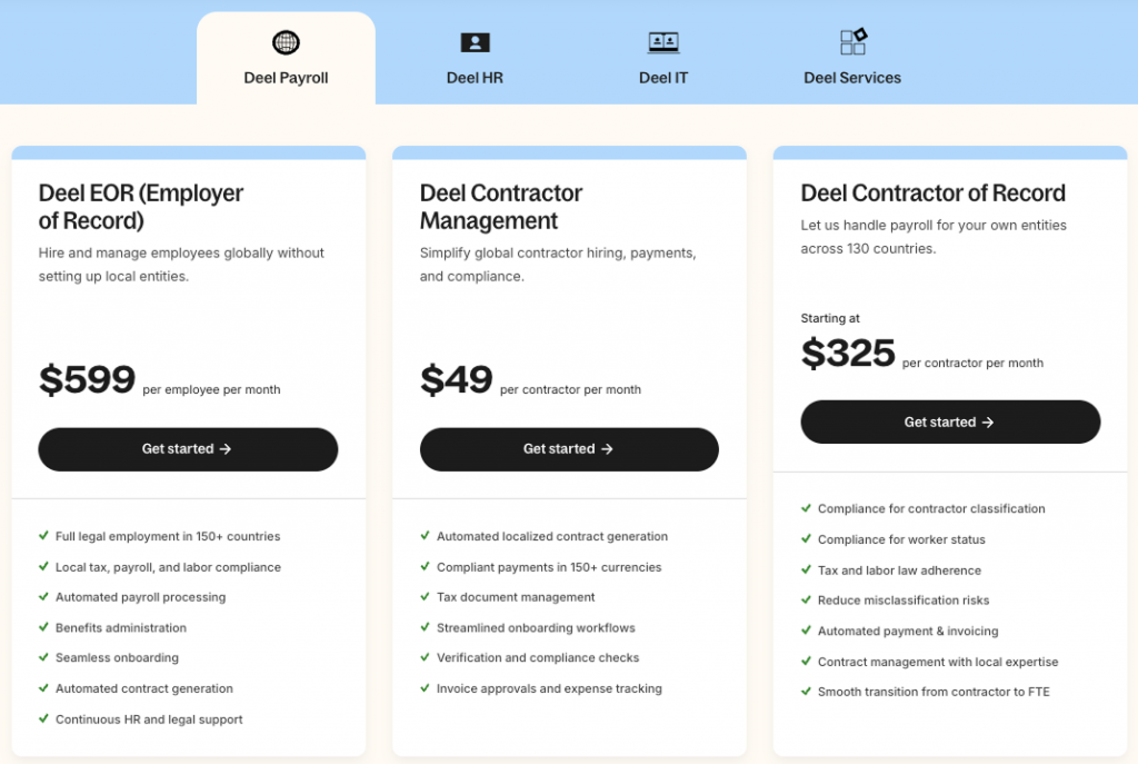 deel pricing