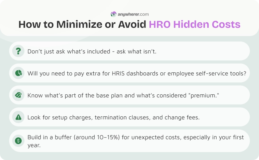 how to avoid hro outsourcing hidden costs