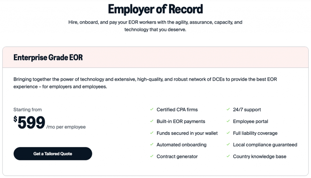 papaya global pricing for eor services