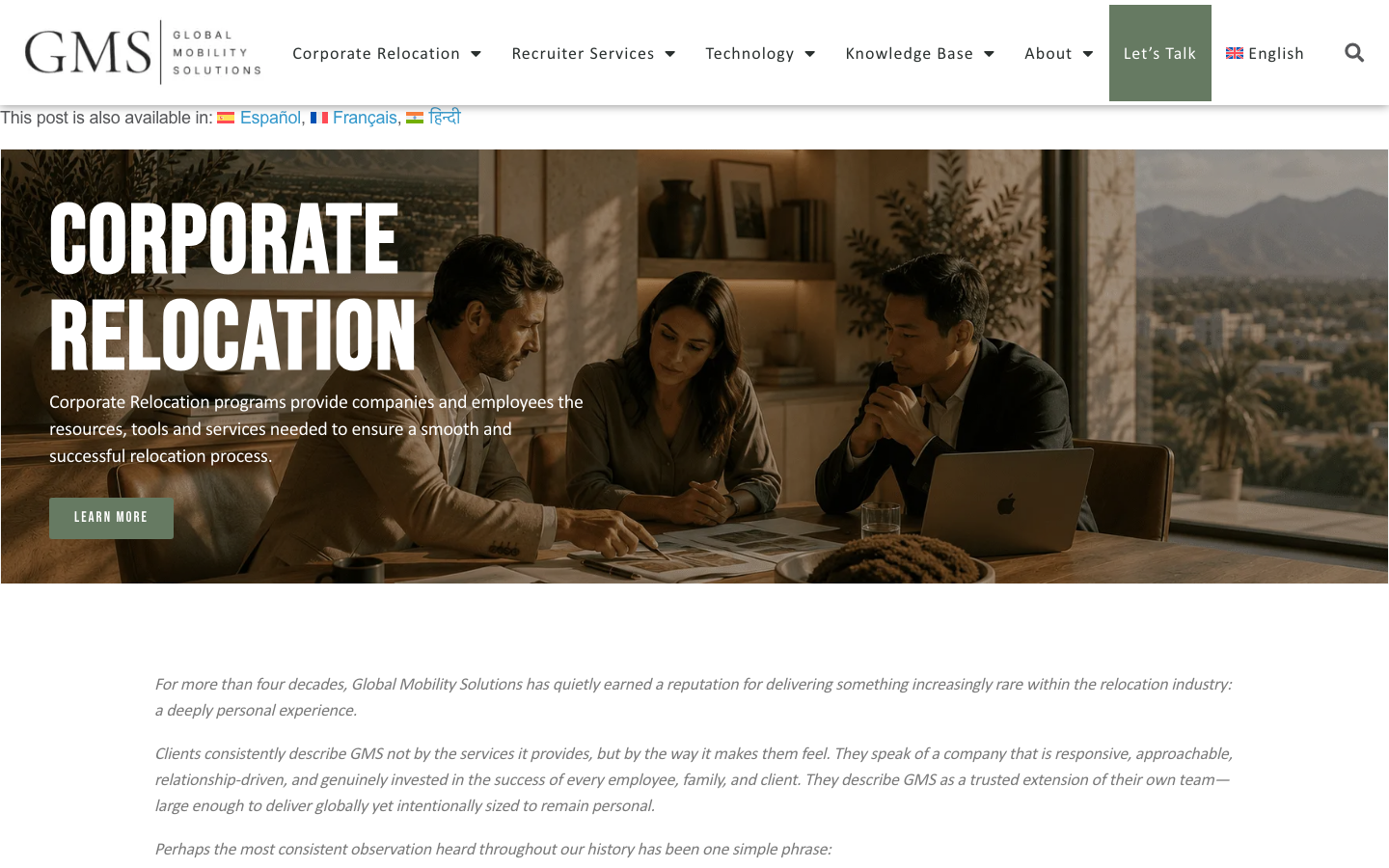 global mobility solutions (gms) overview
