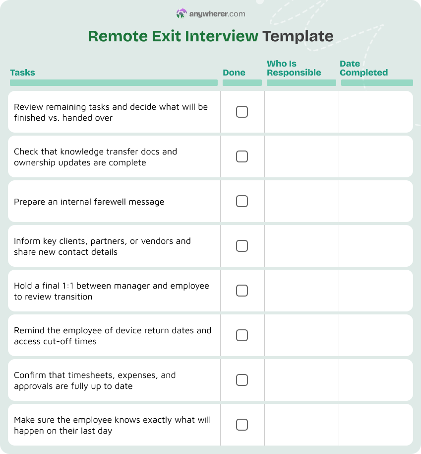 remote exit interview template