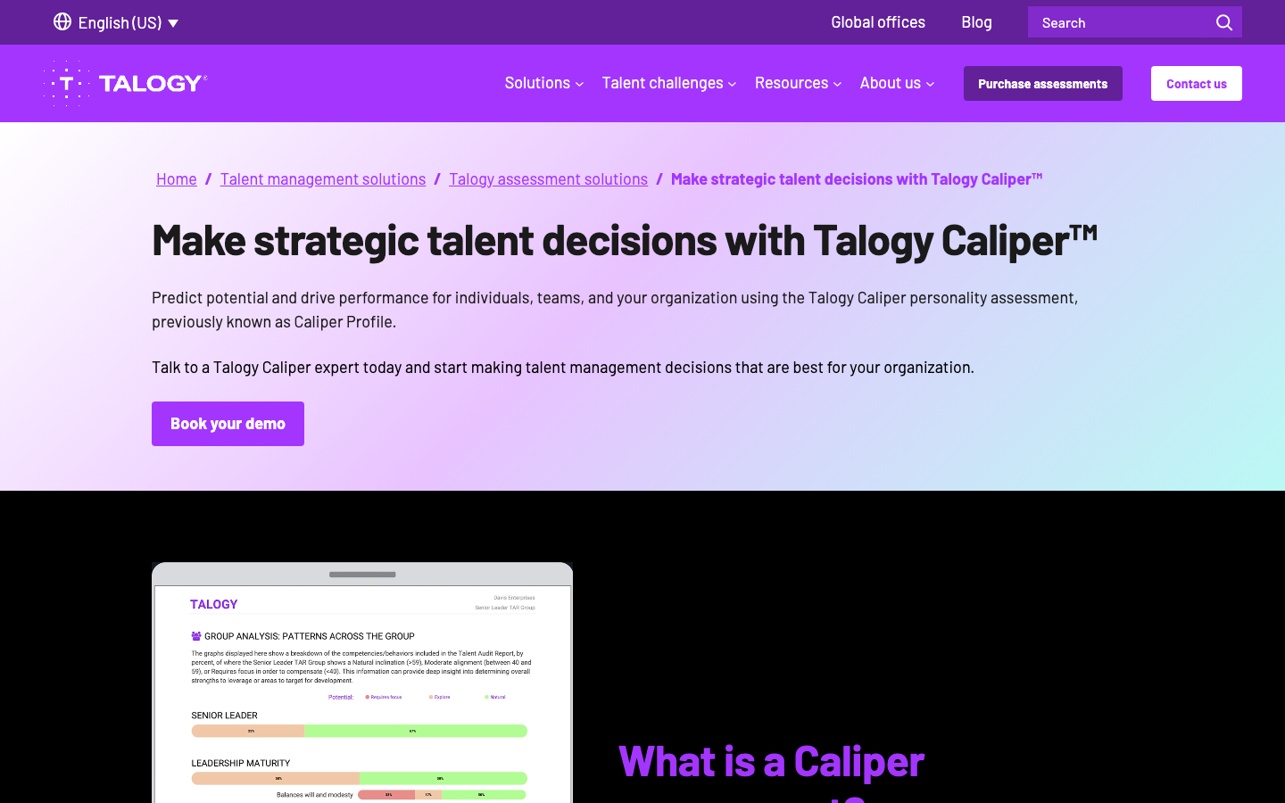 talogy caliper overview
