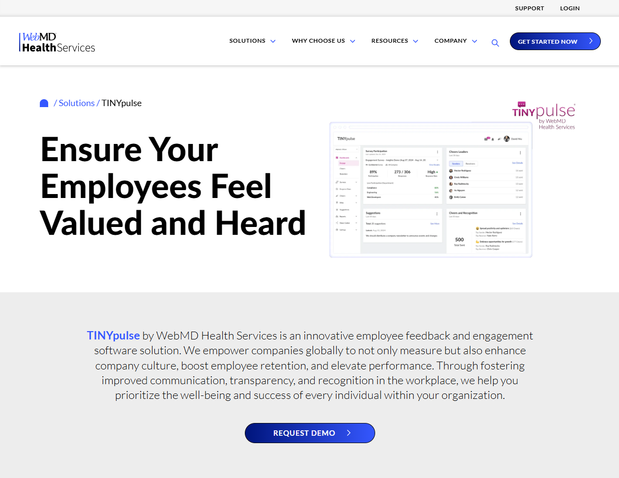 tinypulse (webmd health services) review