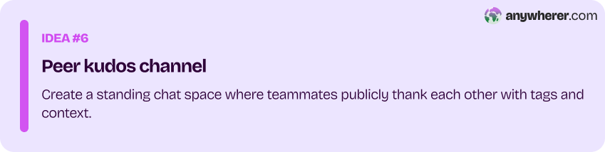 sixth employee recognition idea