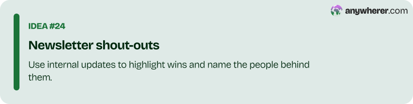 twenty-four recognition idea for virtual teams