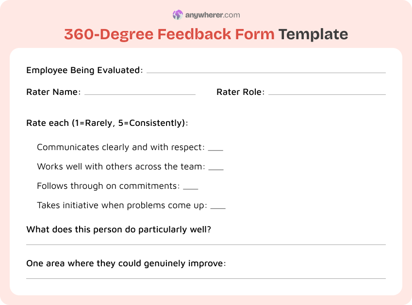 360 degree feedback form template