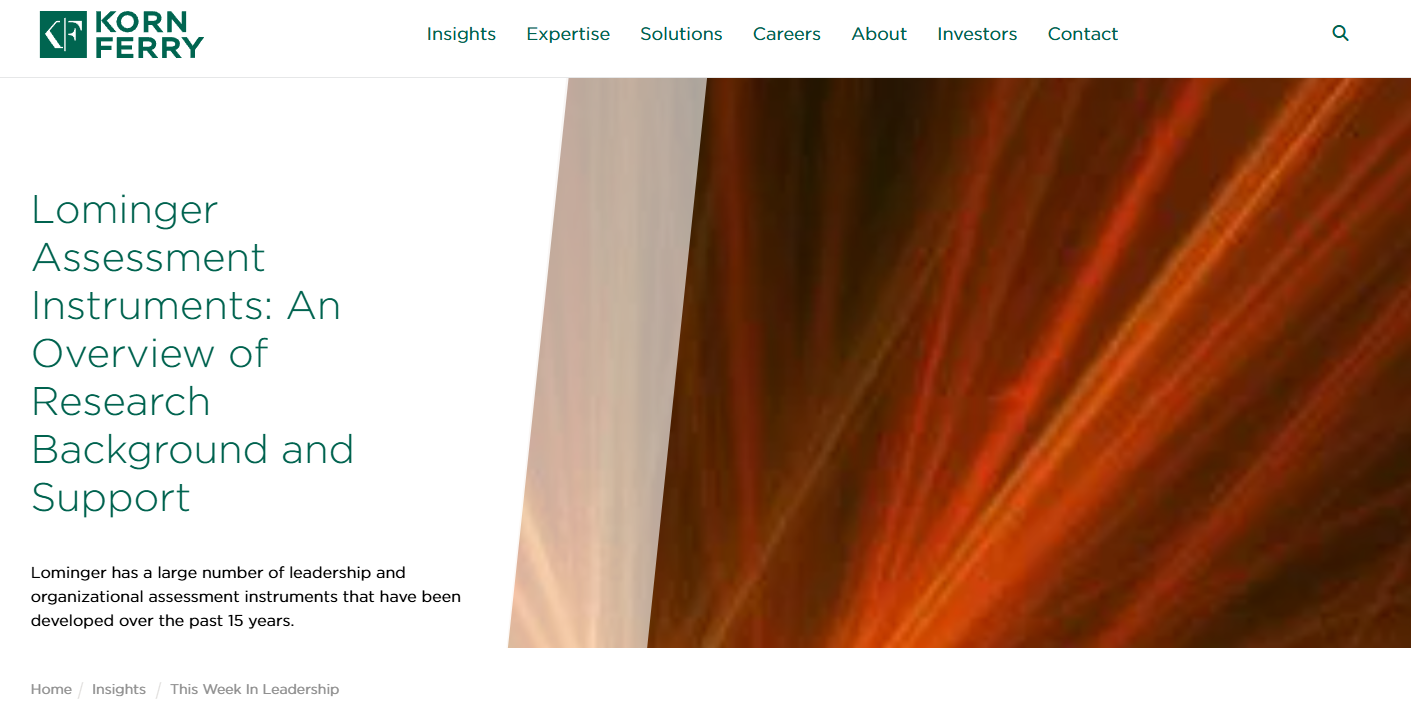 lominger leadership architect overview