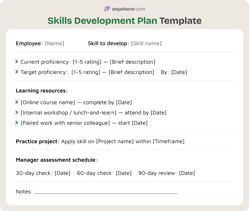 skills development plan template