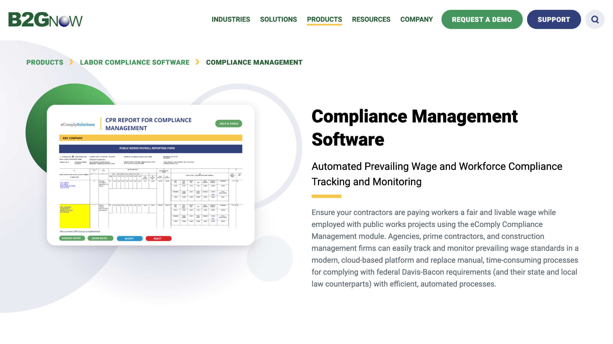 b2gnow (labor compliance) review