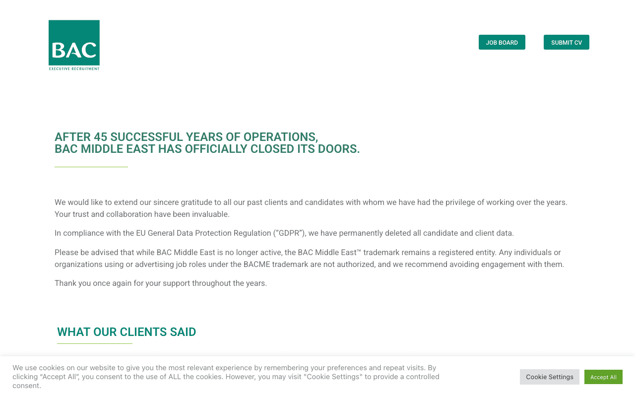 bac middle east website