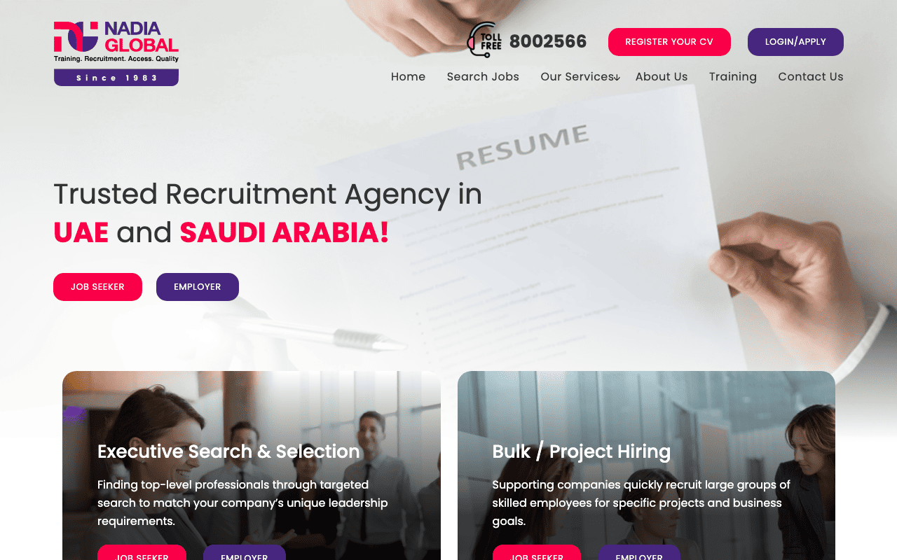 nadia global website