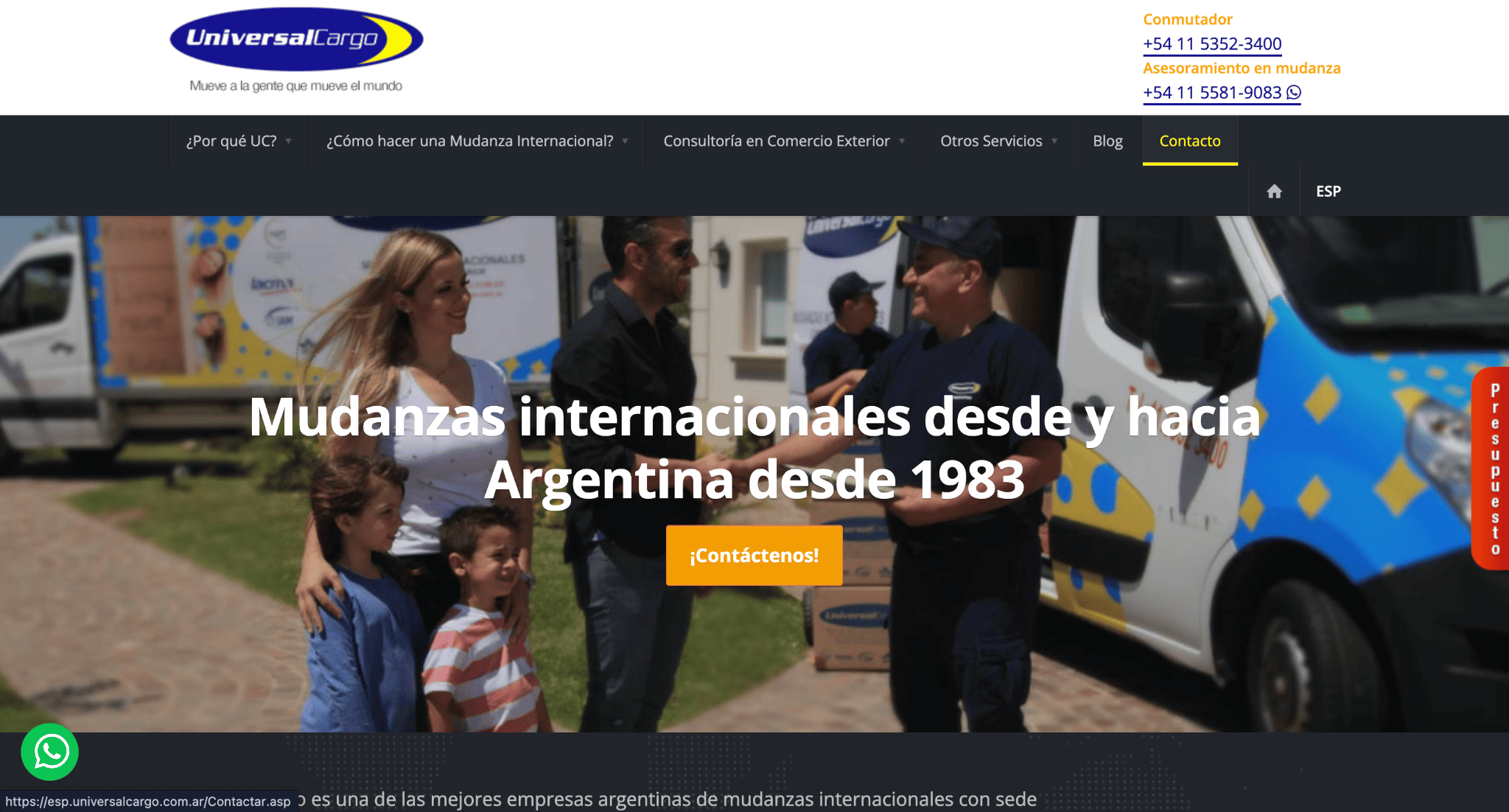 universal cargo website