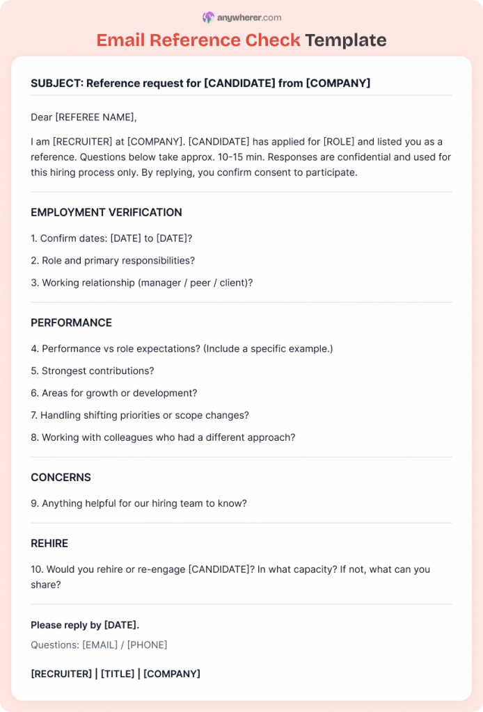 7 Reference Check Template Examples for 2026