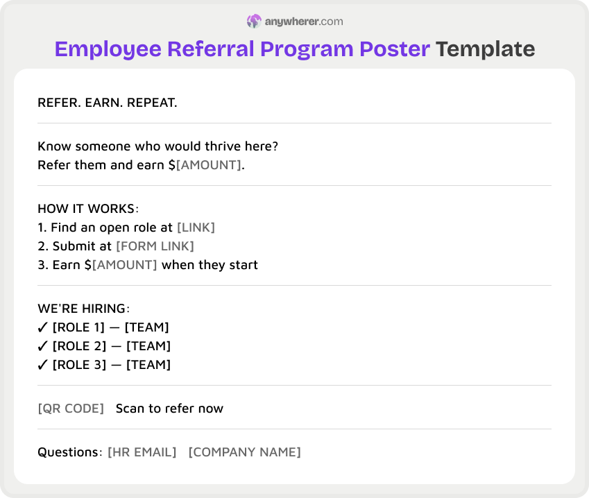 employee referral program poster template