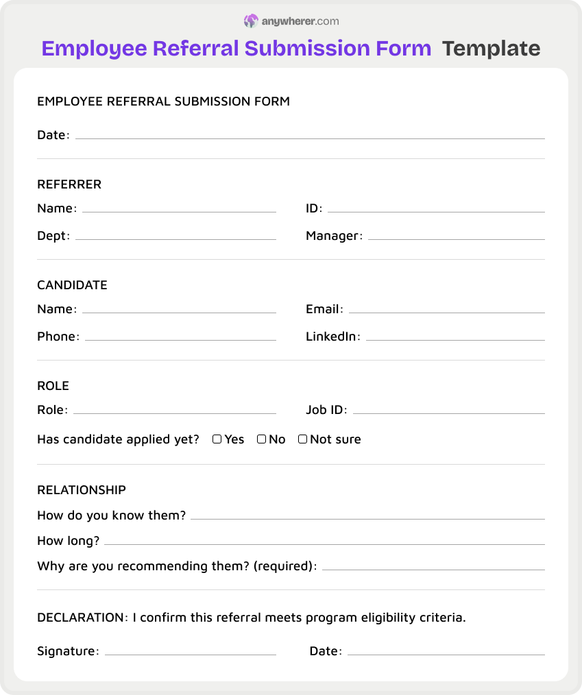 employee referral submission template