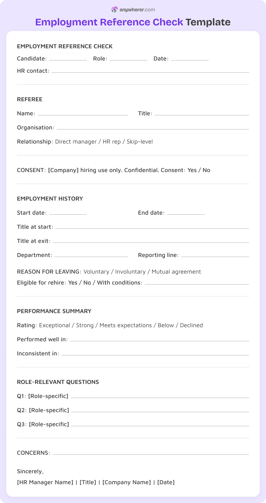 employment reference check