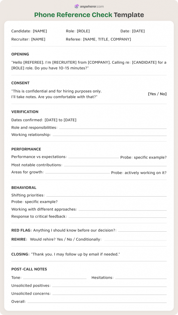 Reference Check Comment 7 Reference Check Template Examples for 2026