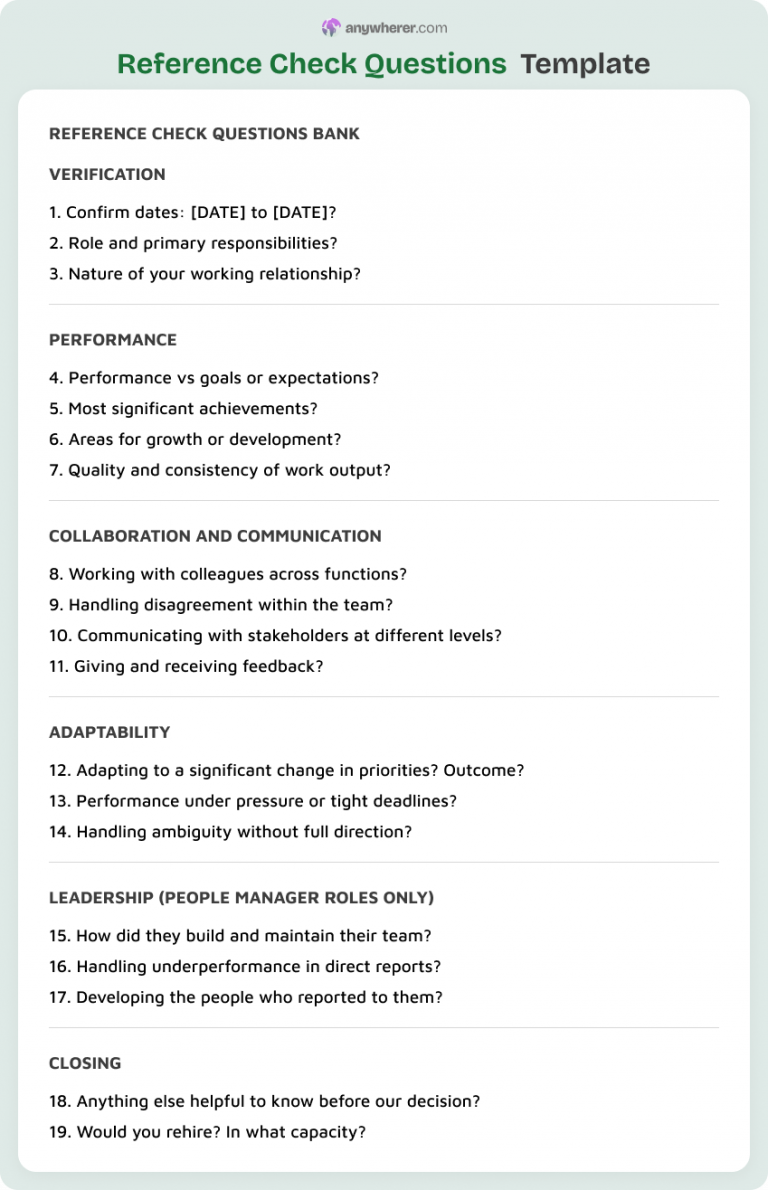7 Reference Check Template Examples for 2026