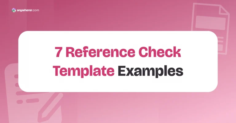 7 Reference Check Template Examples