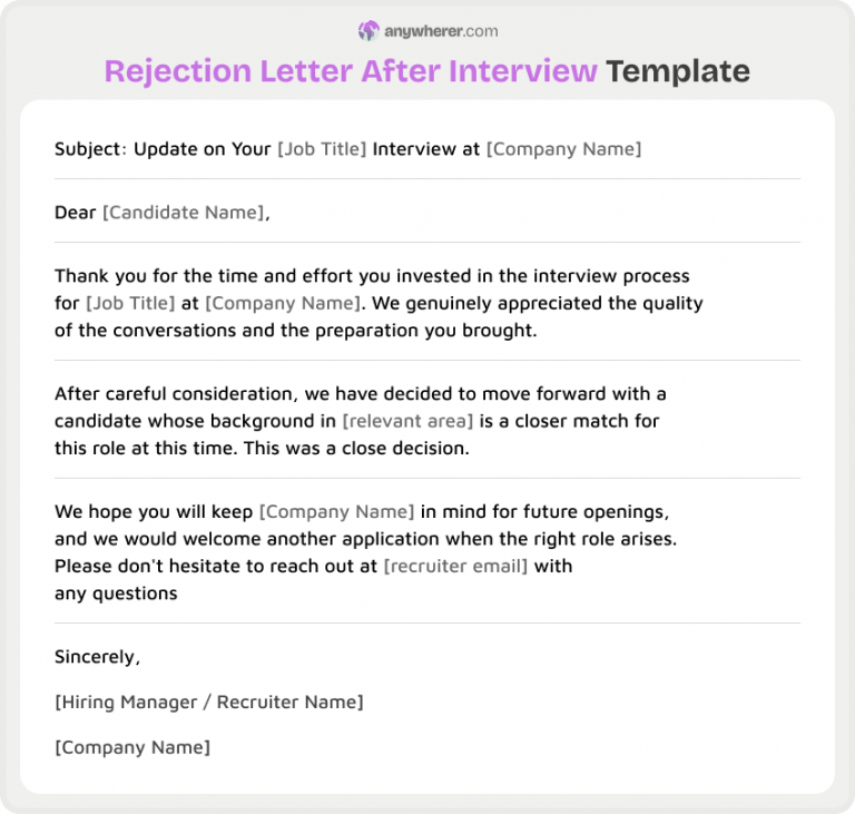 Rejection Note Format For Store Manager 7 Rejection Letter Template Examples for 2026