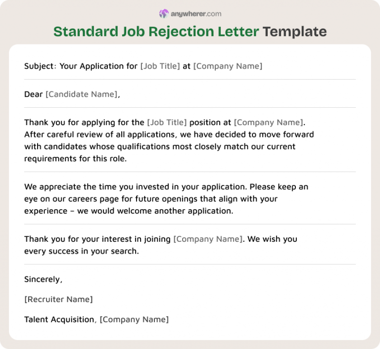 7 Rejection Letter Template Examples for 2026