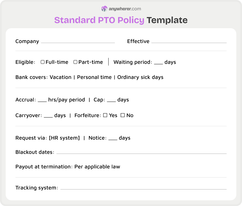 standard pto policy