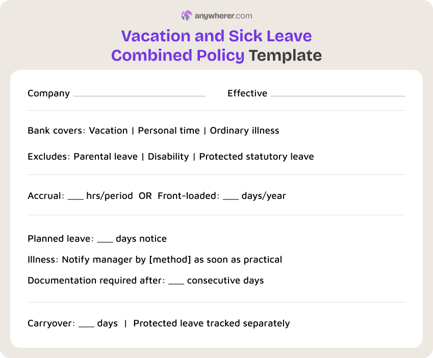 vacation and sick leave combined policy template