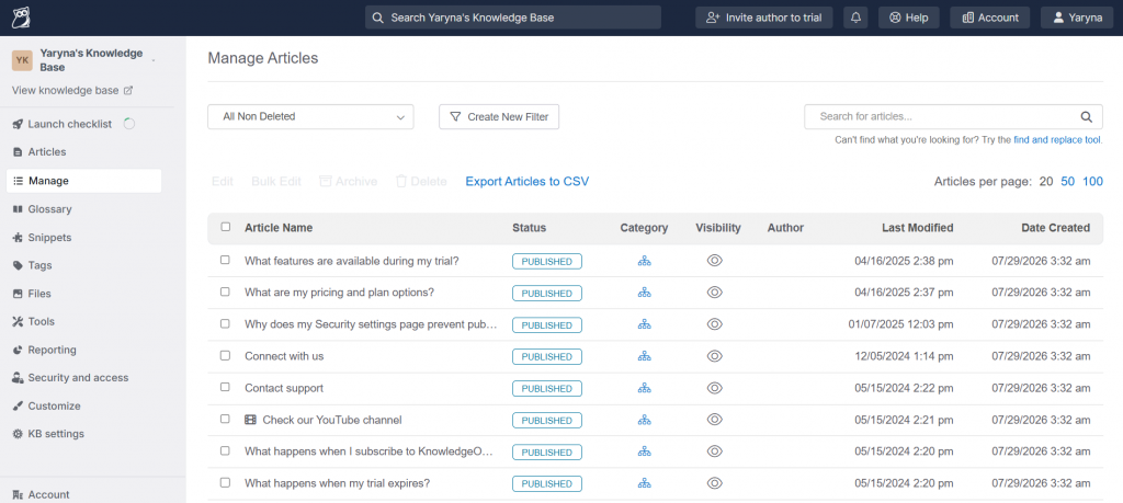 knowledgeowl organizing content