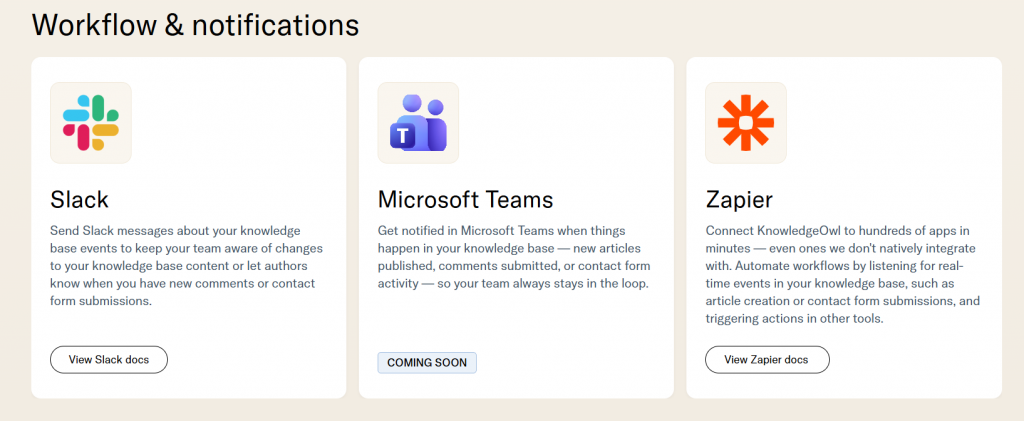 knowledgeowl workflow & notifications