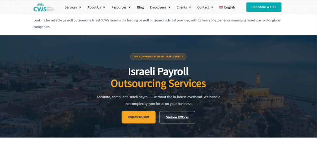 payroll outsourcing cws israel