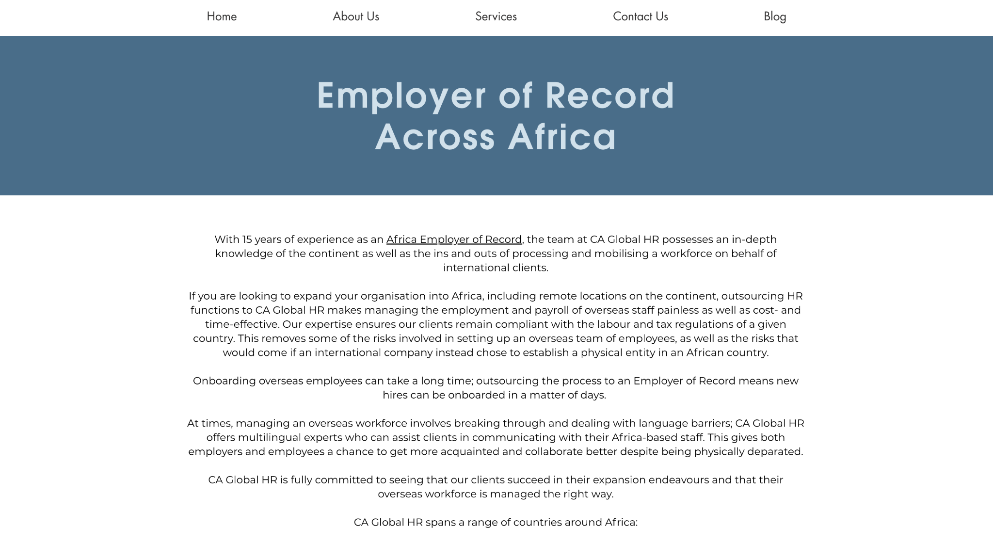 ca global hr overview