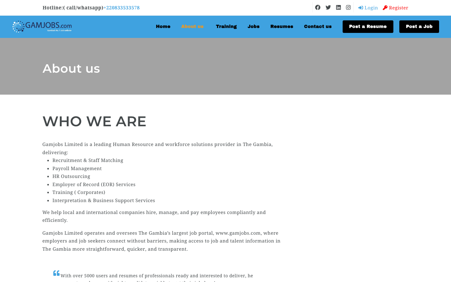 gamjobs limited overview