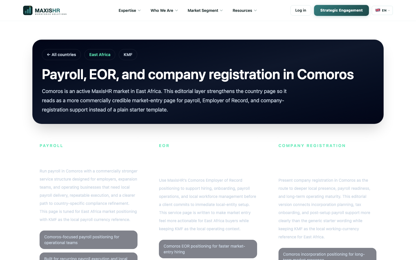 maxishr comoros overview