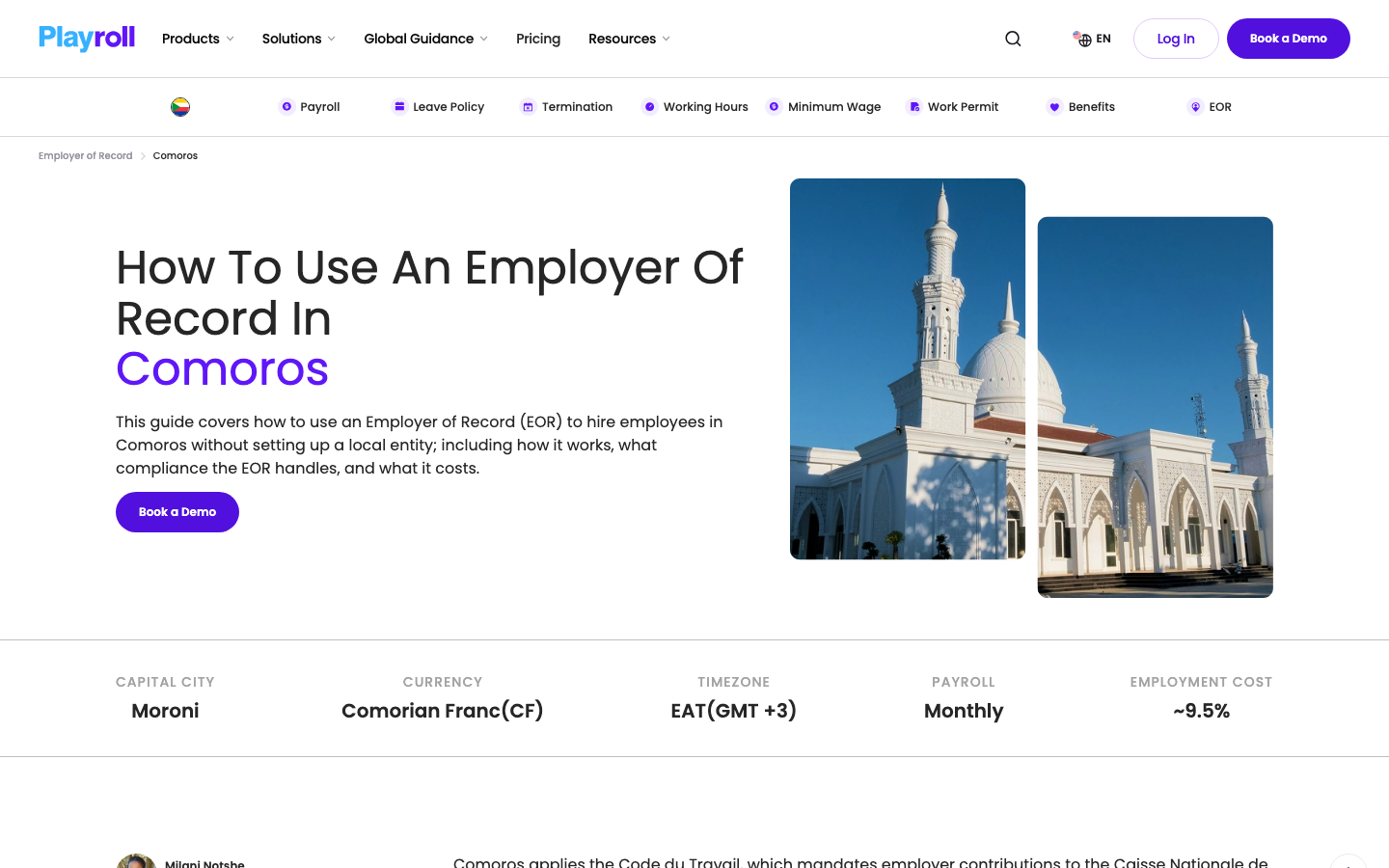 playroll comoros overview
