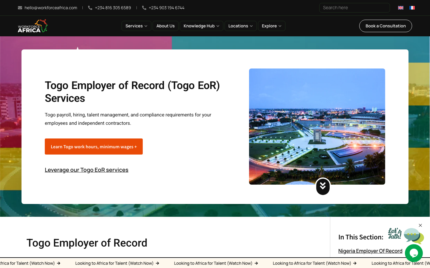 workforce africa togo overview